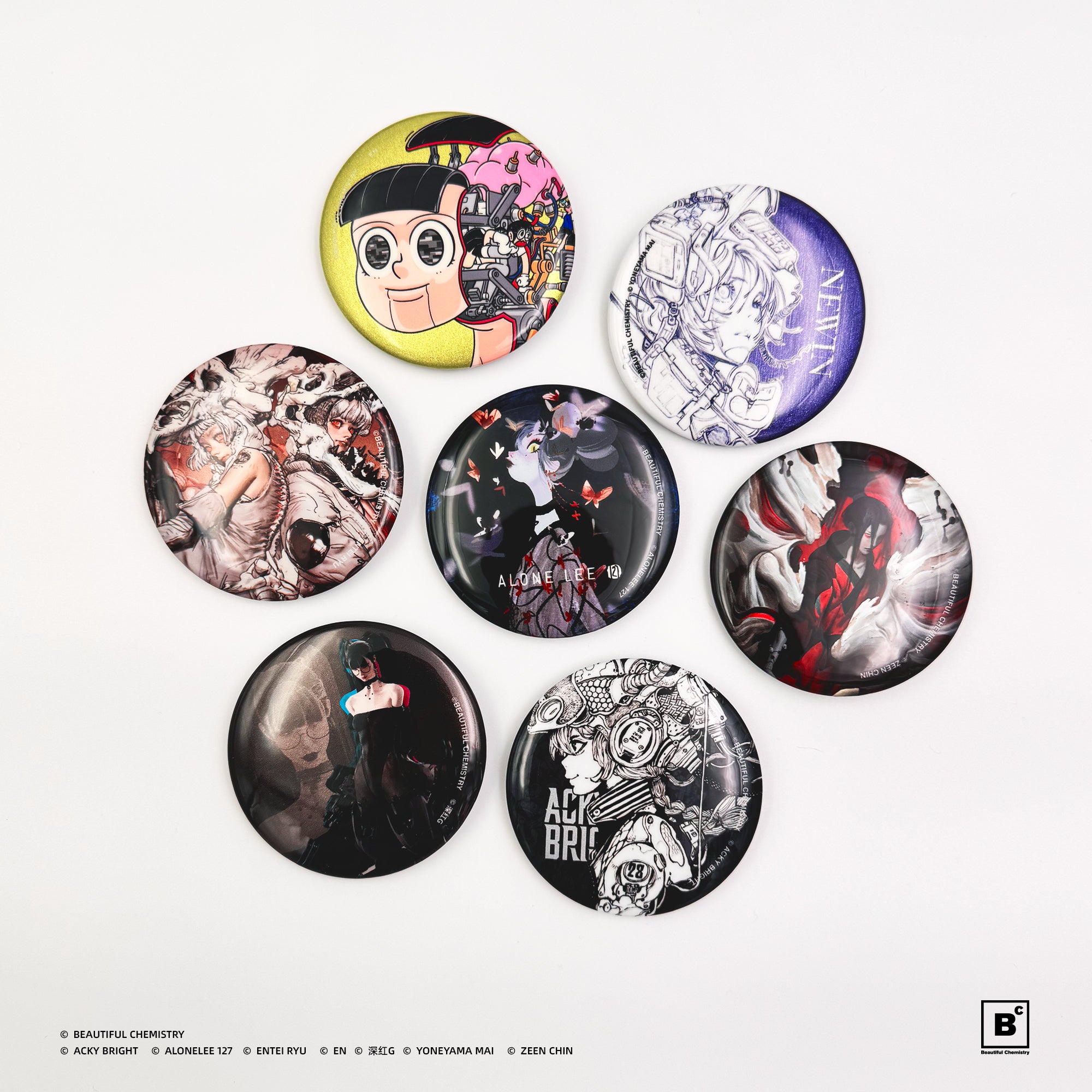 Beautiful Chemistry Artist Collectible Blind Bag Pin - Whole Set