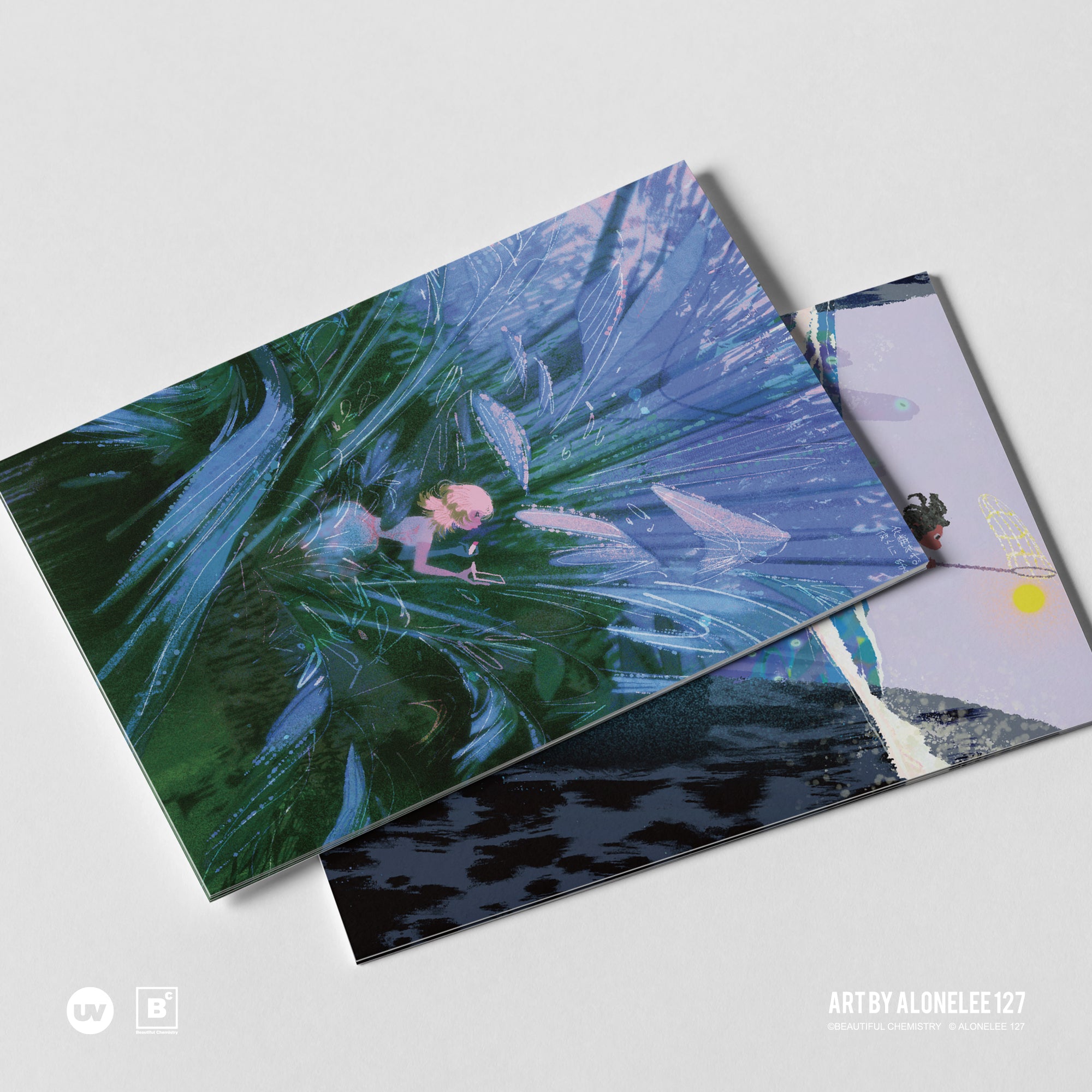 Beautiful Chemistry x 127 TREE WINDS RISE DREAMS FALL INTO THE SEA Artist Postcards